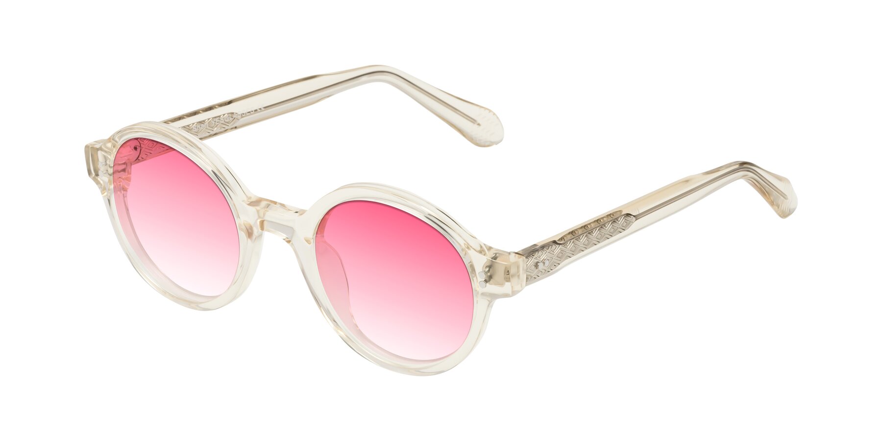 Angle of Shari in Champagne with Pink Gradient Lenses