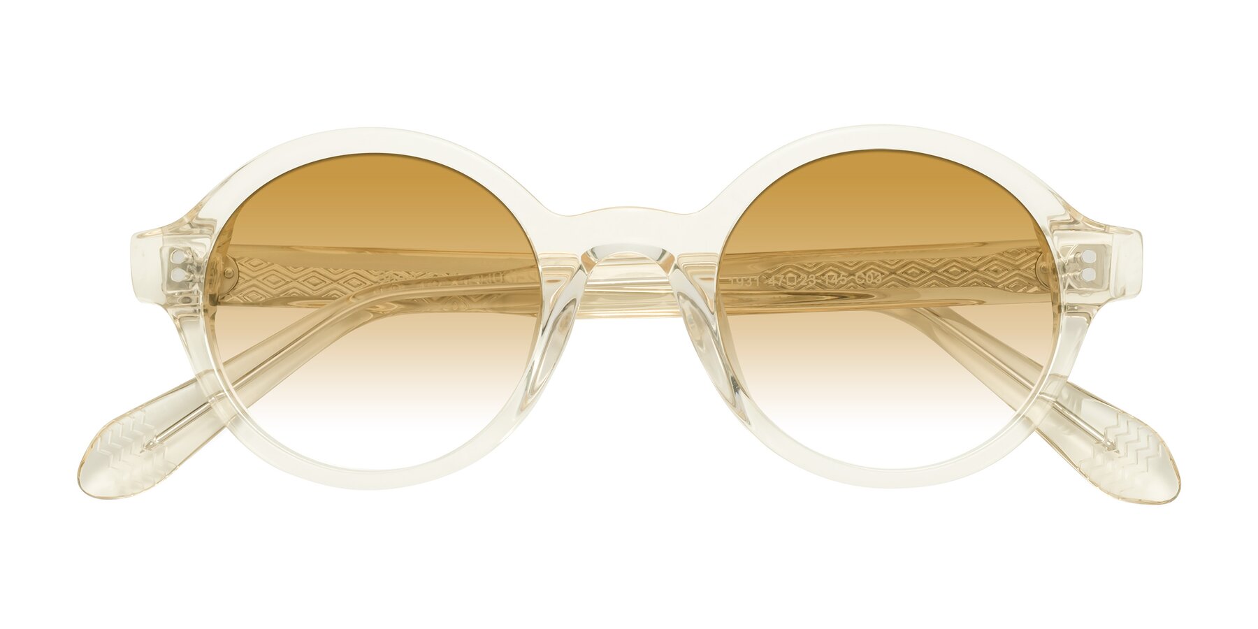 Folded Front of Shari in Champagne with Champagne Gradient Lenses
