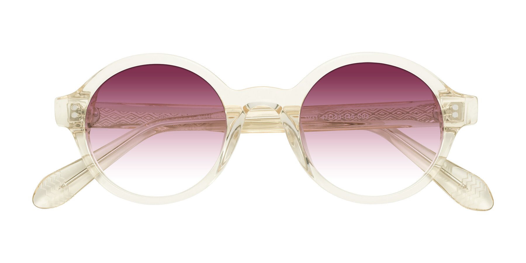 Folded Front of Shari in Champagne with Wine Gradient Lenses