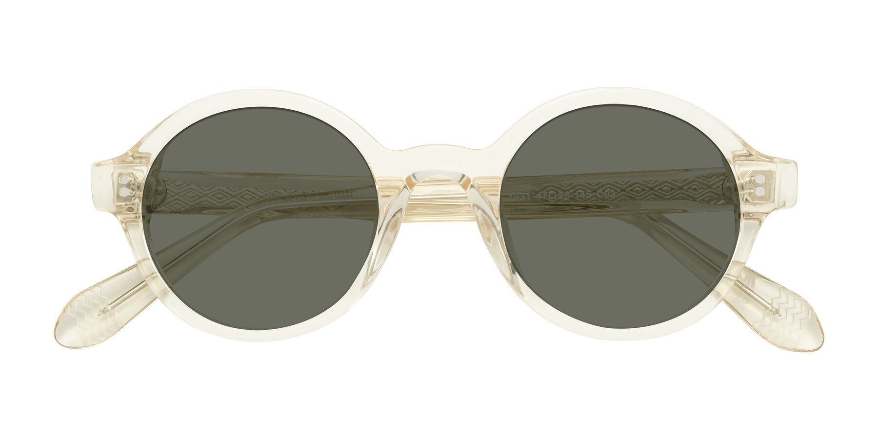 Folded Front of Shari in Champagne with Gray Polarized Lenses