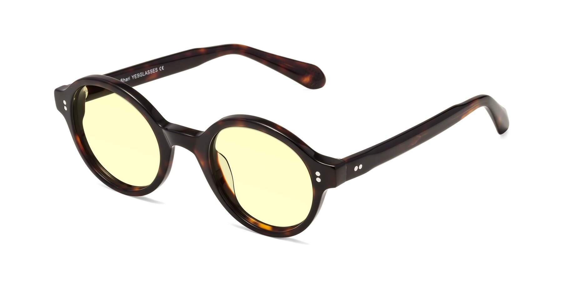 Angle of Shari in Dark Tortoise with Light Yellow Tinted Lenses