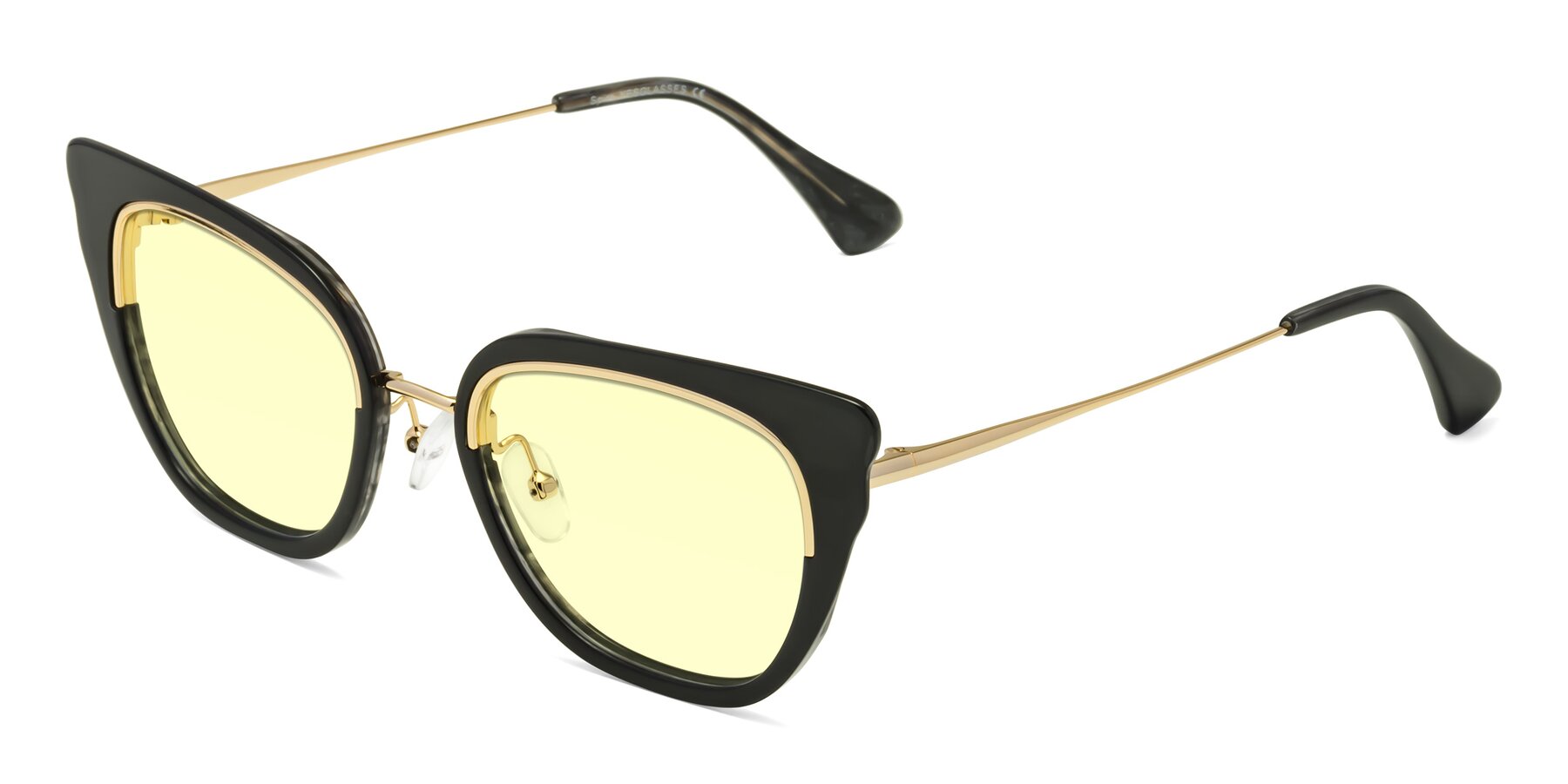 Angle of Spire in Black-Gold with Light Yellow Tinted Lenses