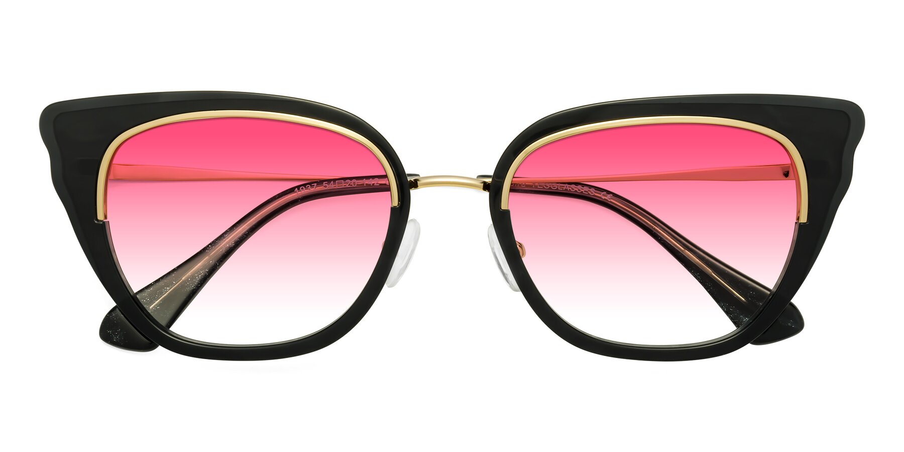 Folded Front of Spire in Black-Gold with Pink Gradient Lenses
