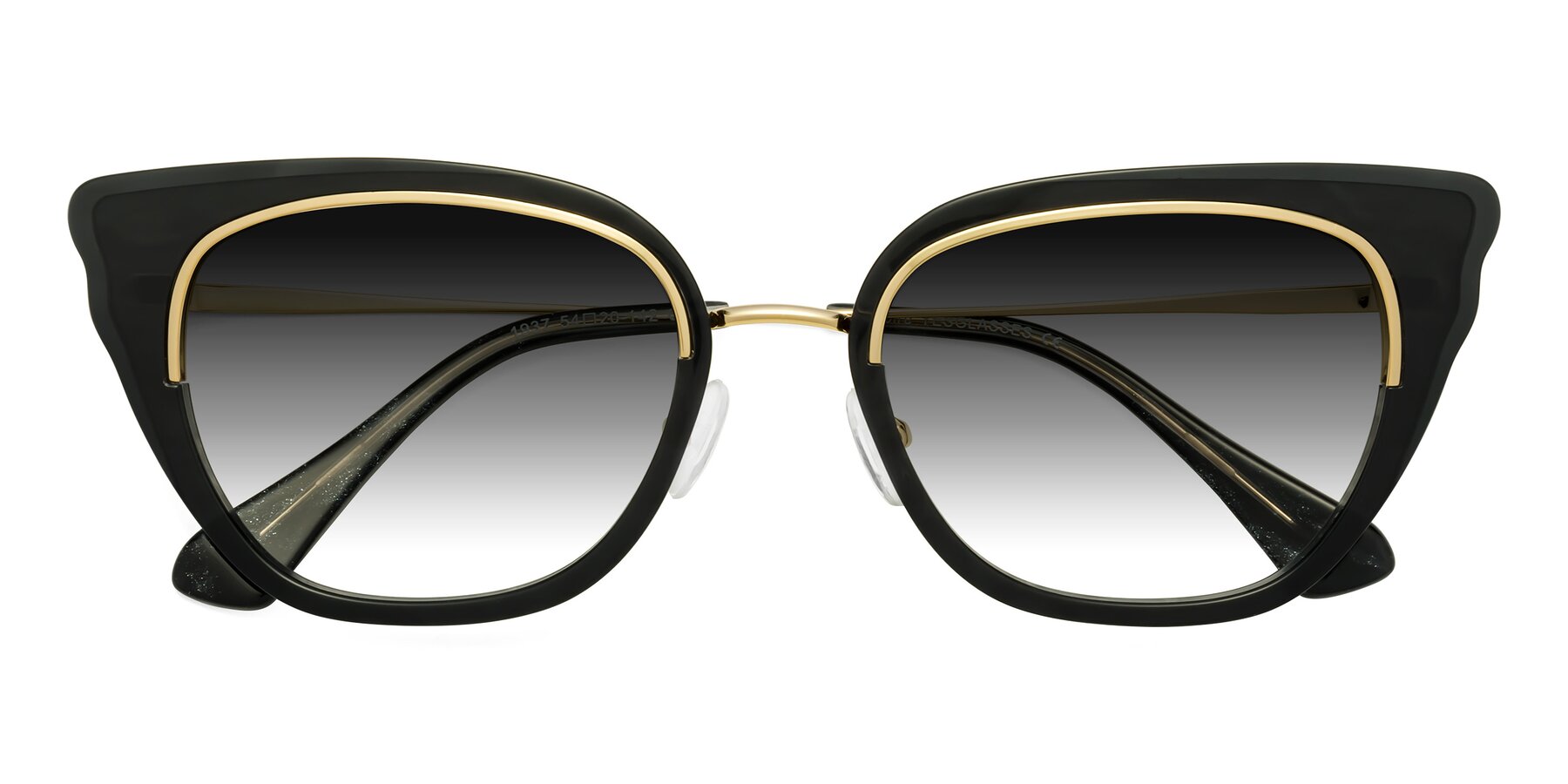 Folded Front of Spire in Black-Gold with Gray Gradient Lenses