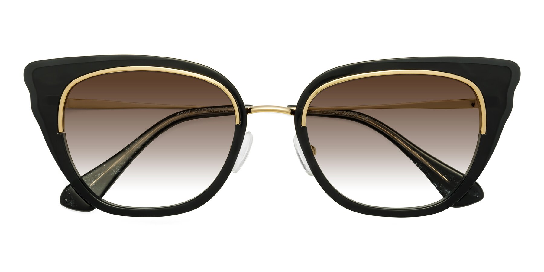 Folded Front of Spire in Black-Gold with Brown Gradient Lenses