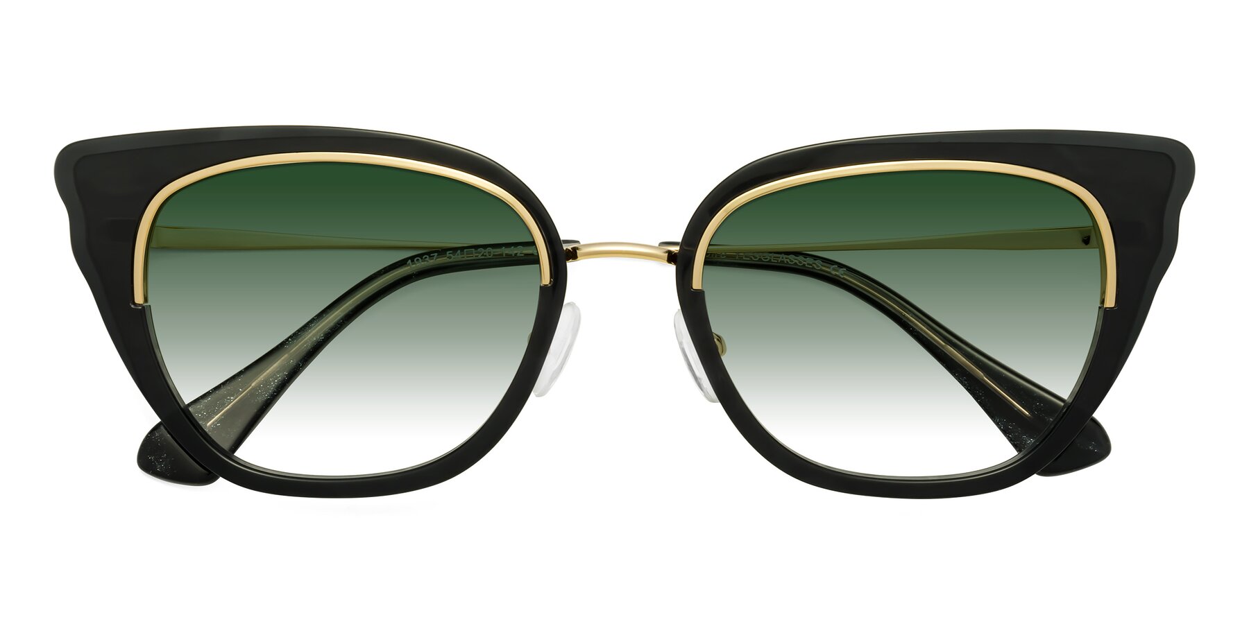 Folded Front of Spire in Black-Gold with Green Gradient Lenses