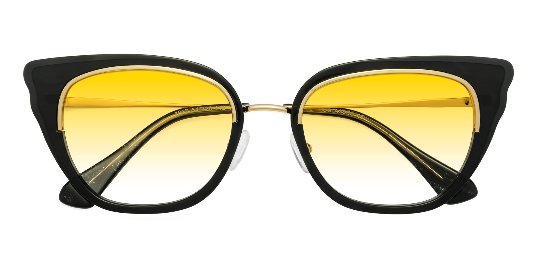 Folded Front of Spire in Black-Gold with Yellow Gradient Lenses