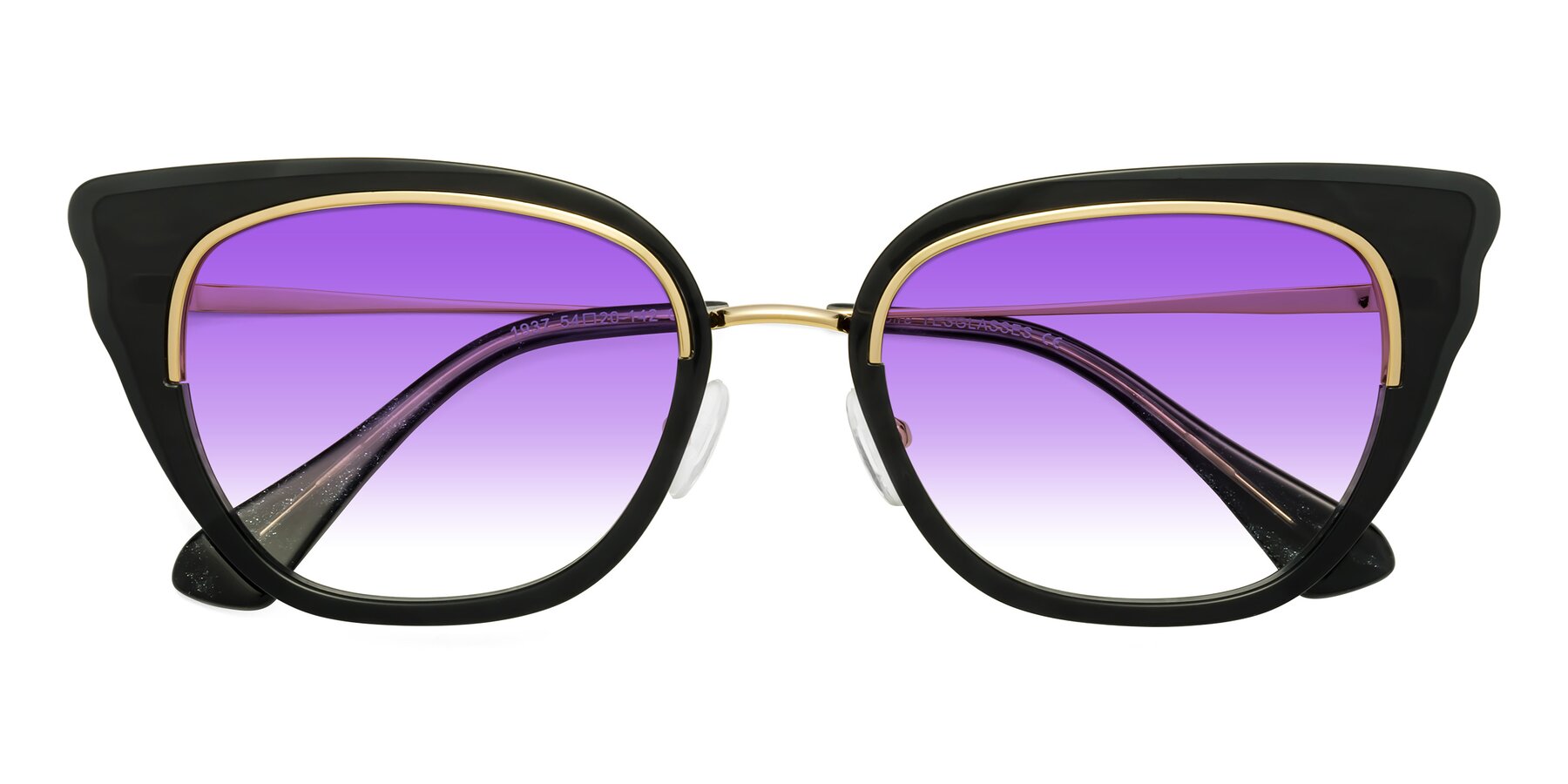 Folded Front of Spire in Black-Gold with Purple Gradient Lenses