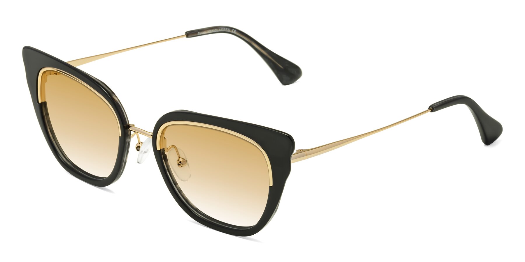 Angle of Spire in Black-Gold with Champagne Gradient Lenses