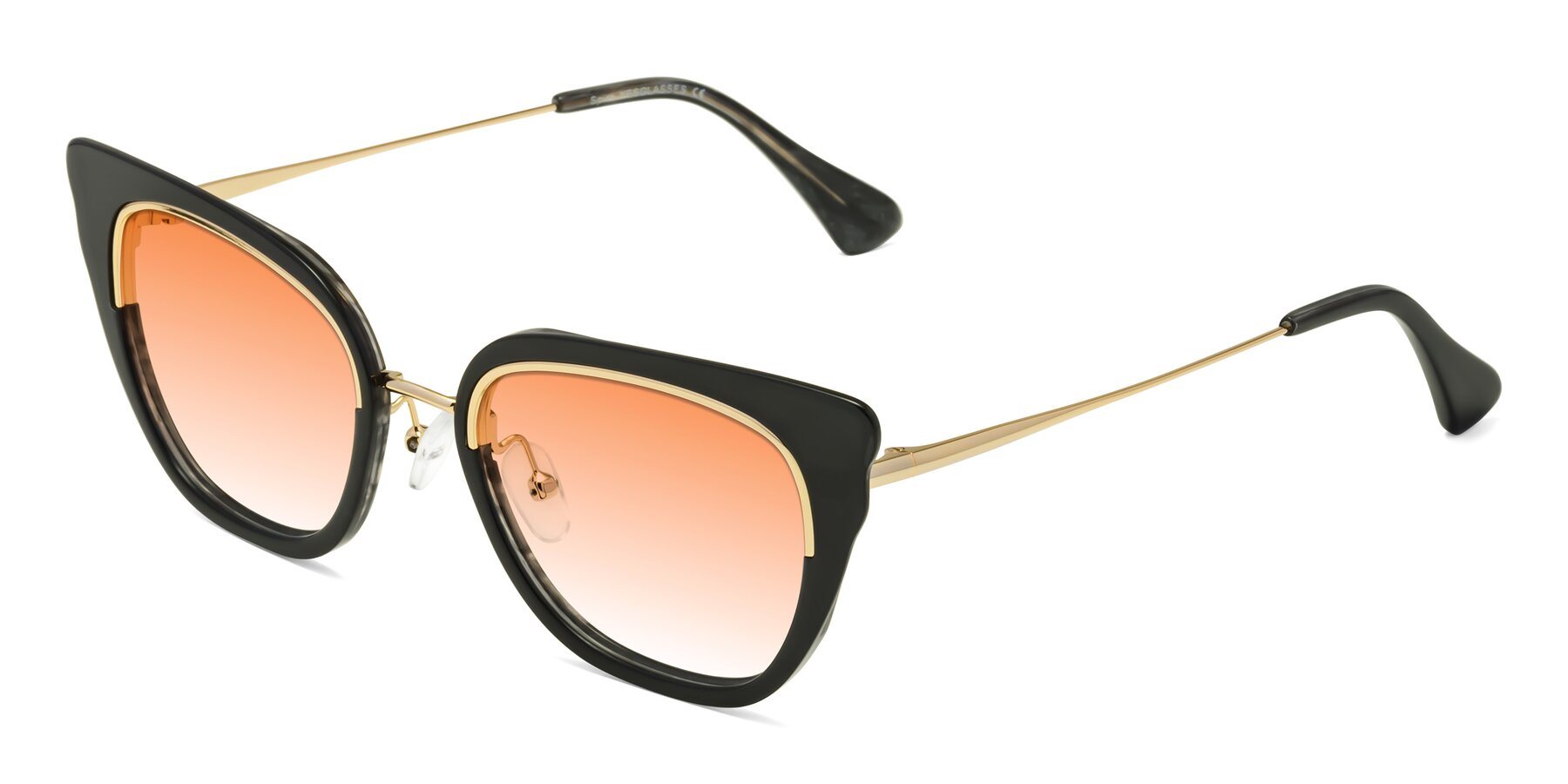 Angle of Spire in Black-Gold with Orange Gradient Lenses