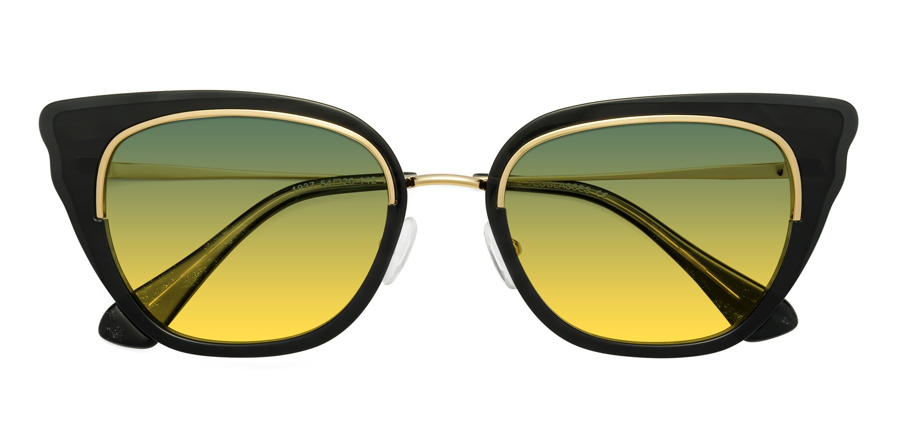 Folded Front of Spire in Black-Gold with Green / Yellow Gradient Lenses
