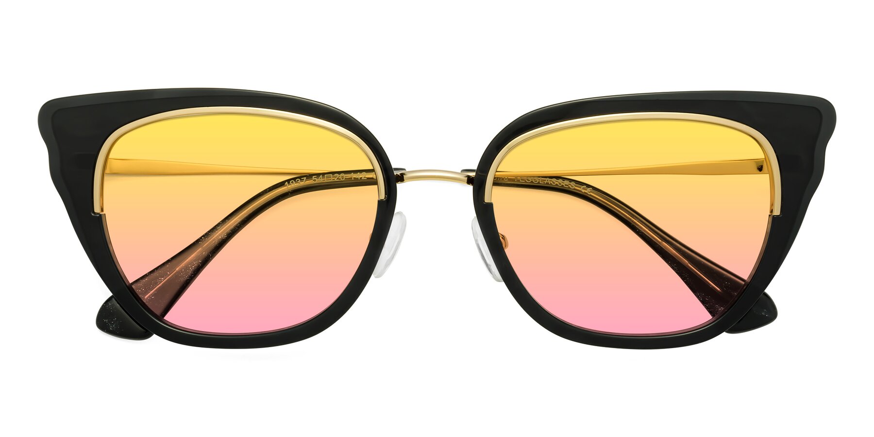 Folded Front of Spire in Black-Gold with Yellow / Pink Gradient Lenses