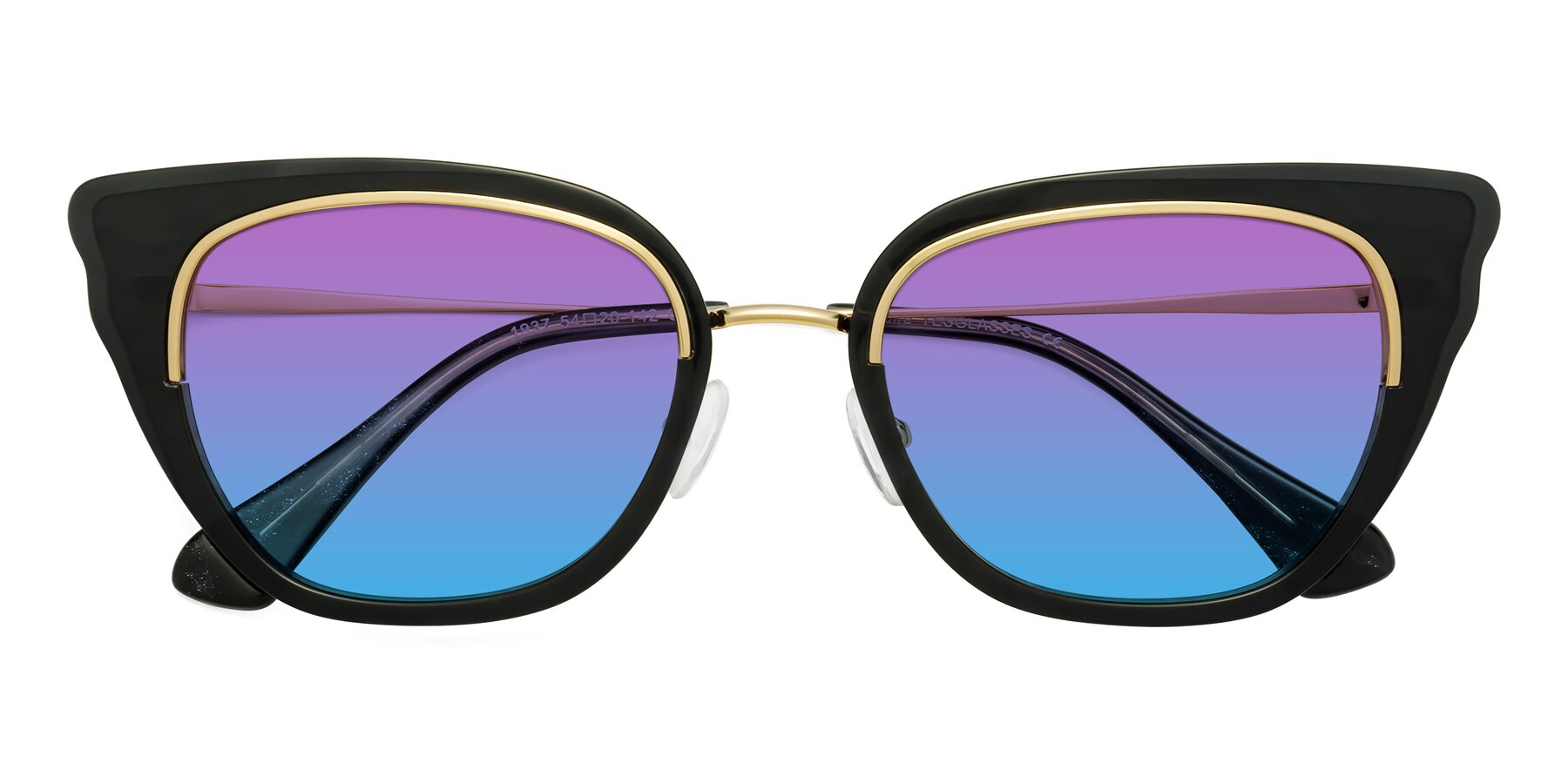 Folded Front of Spire in Black-Gold with Purple / Blue Gradient Lenses