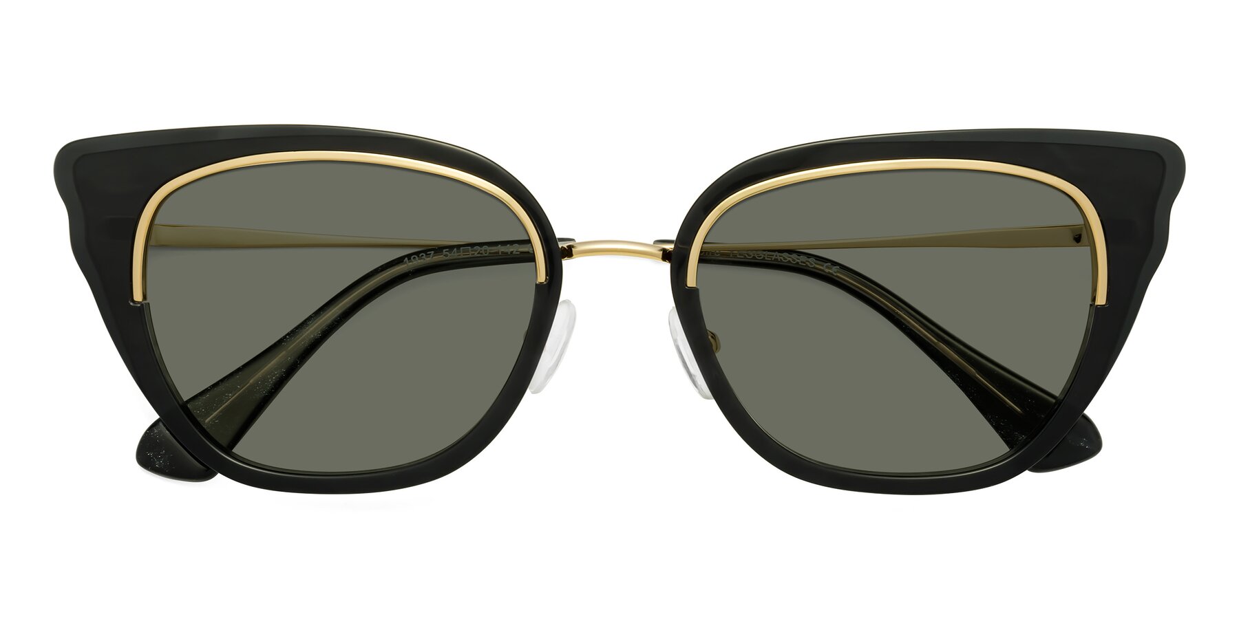 Folded Front of Spire in Black-Gold with Gray Polarized Lenses