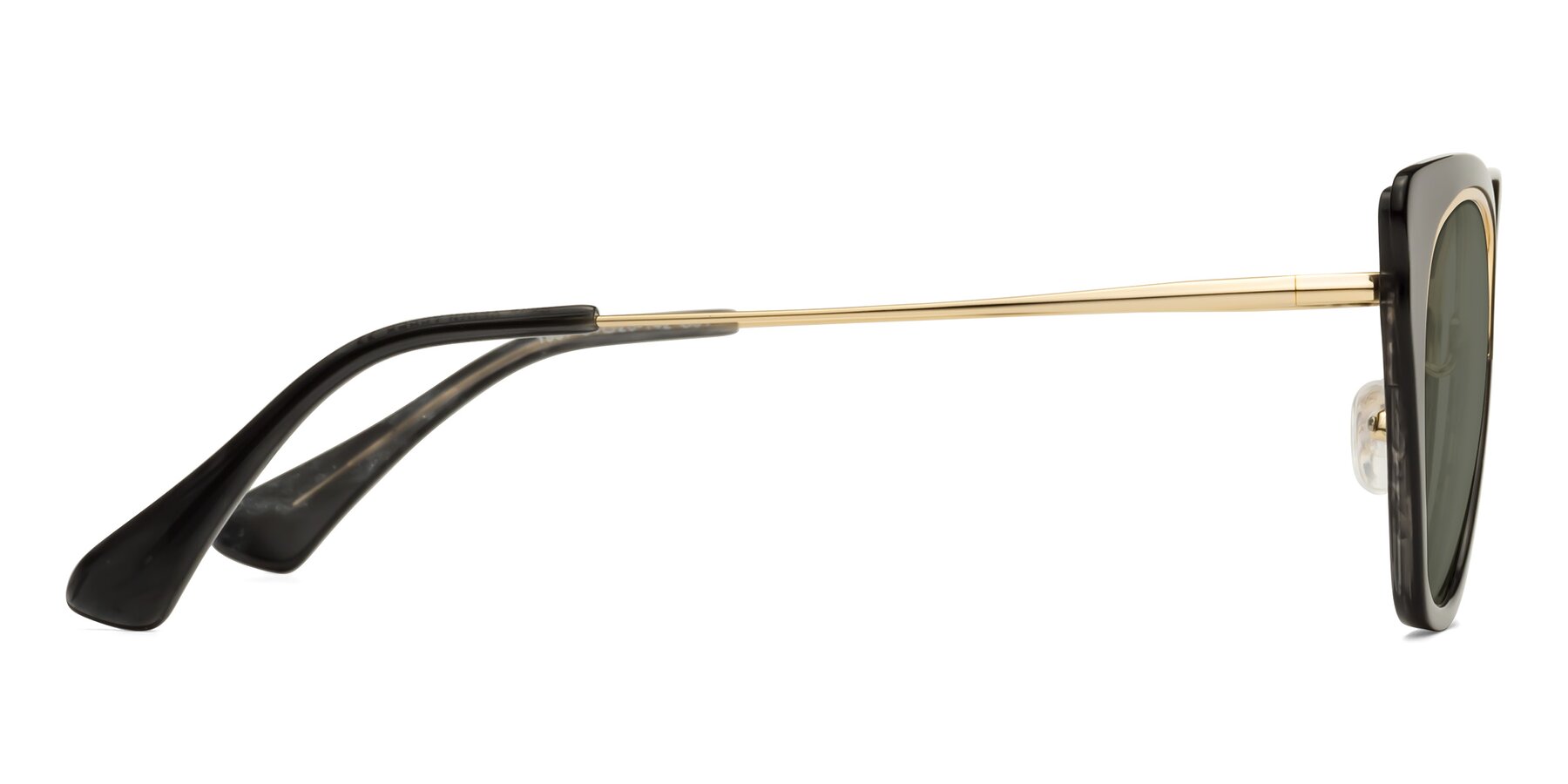 Side of Spire in Black-Gold with Gray Polarized Lenses