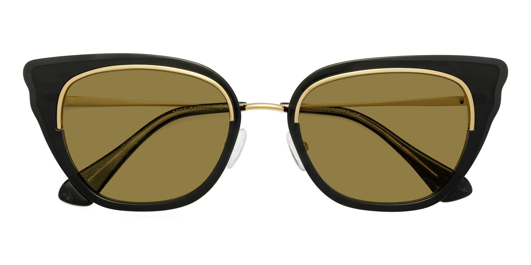 Folded Front of Spire in Black-Gold with Brown Polarized Lenses