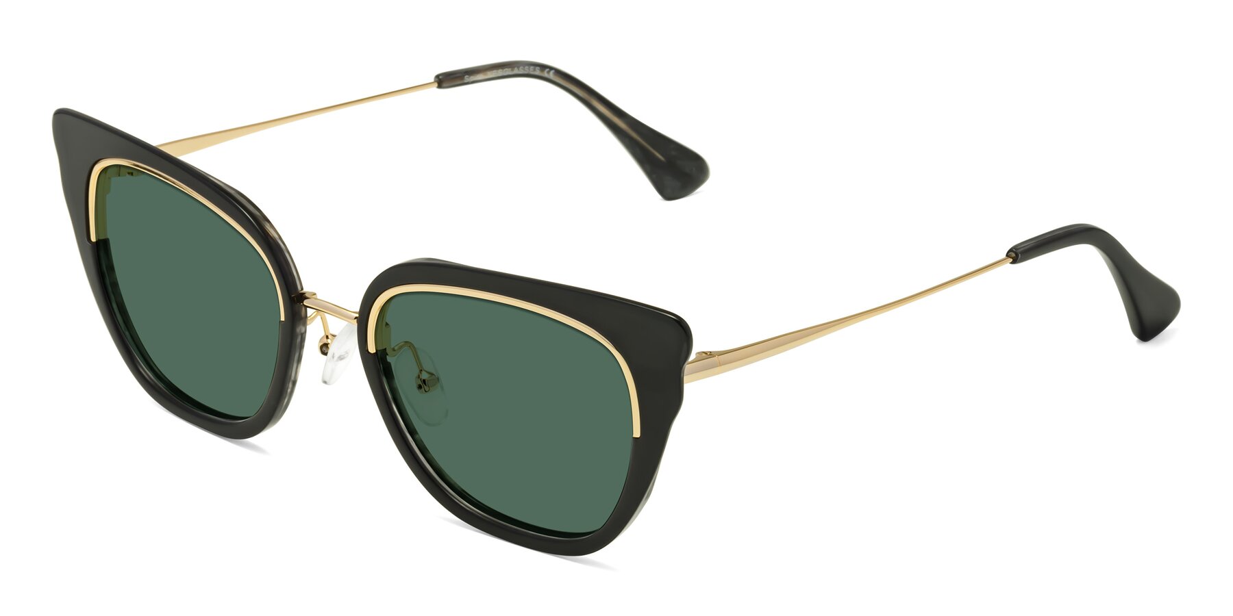 Angle of Spire in Black-Gold with Green Polarized Lenses