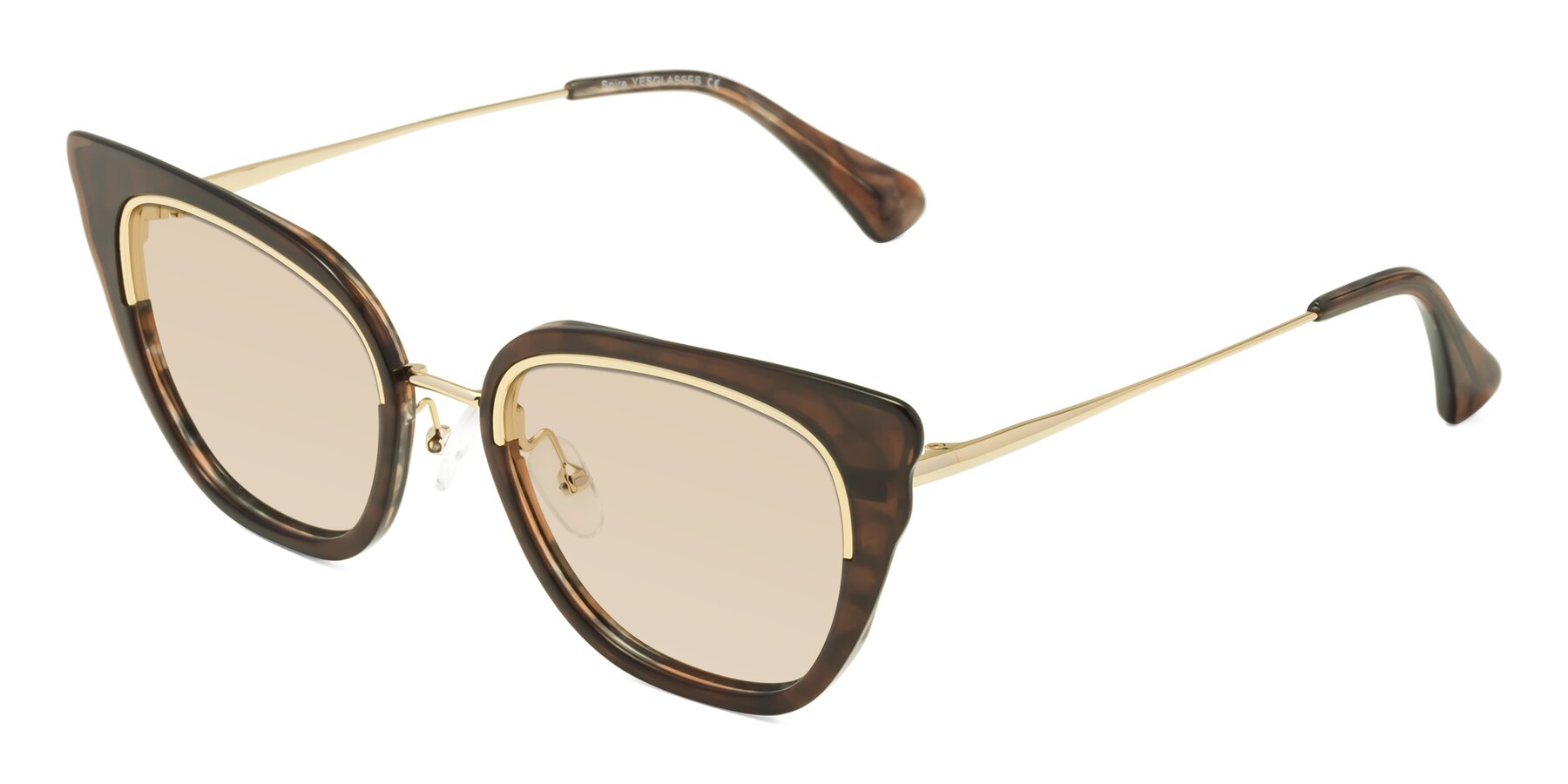 Angle of Spire in Coffee-Gold with Light Brown Tinted Lenses