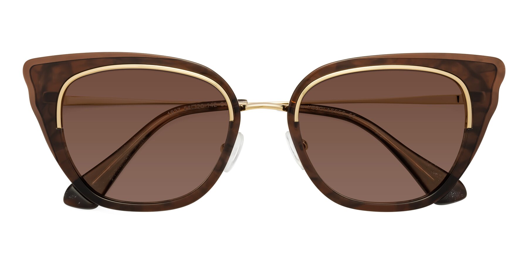 Folded Front of Spire in Coffee-Gold with Brown Tinted Lenses