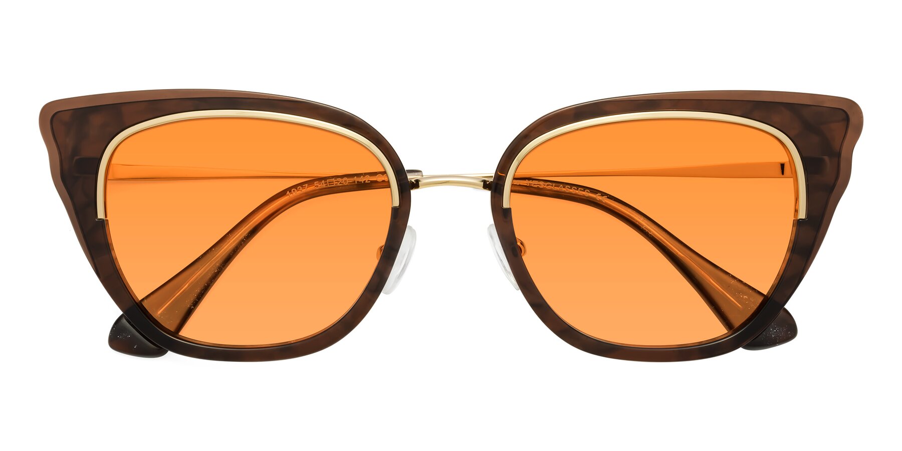 Folded Front of Spire in Coffee-Gold with Orange Tinted Lenses
