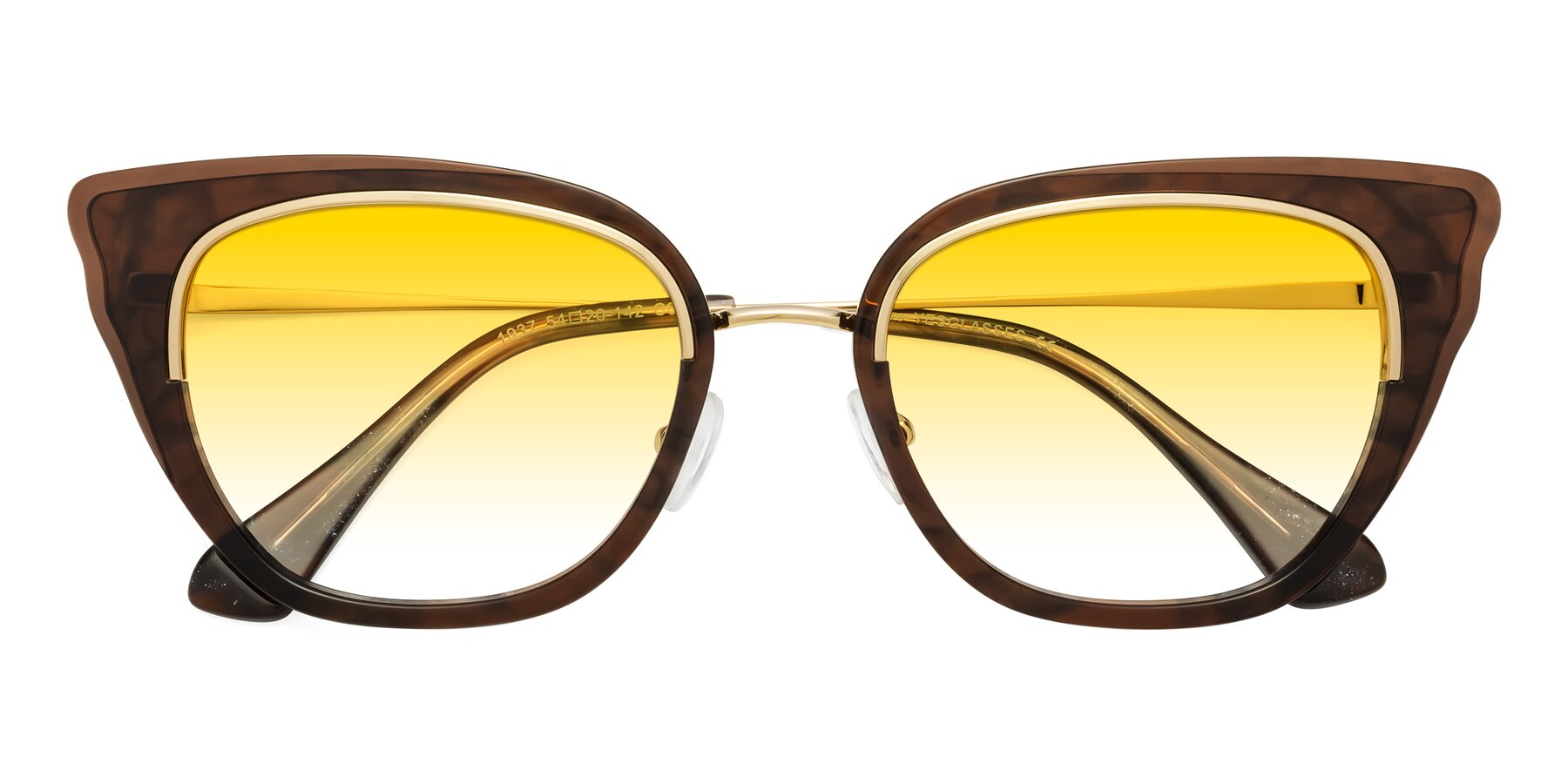 Folded Front of Spire in Coffee-Gold with Yellow Gradient Lenses