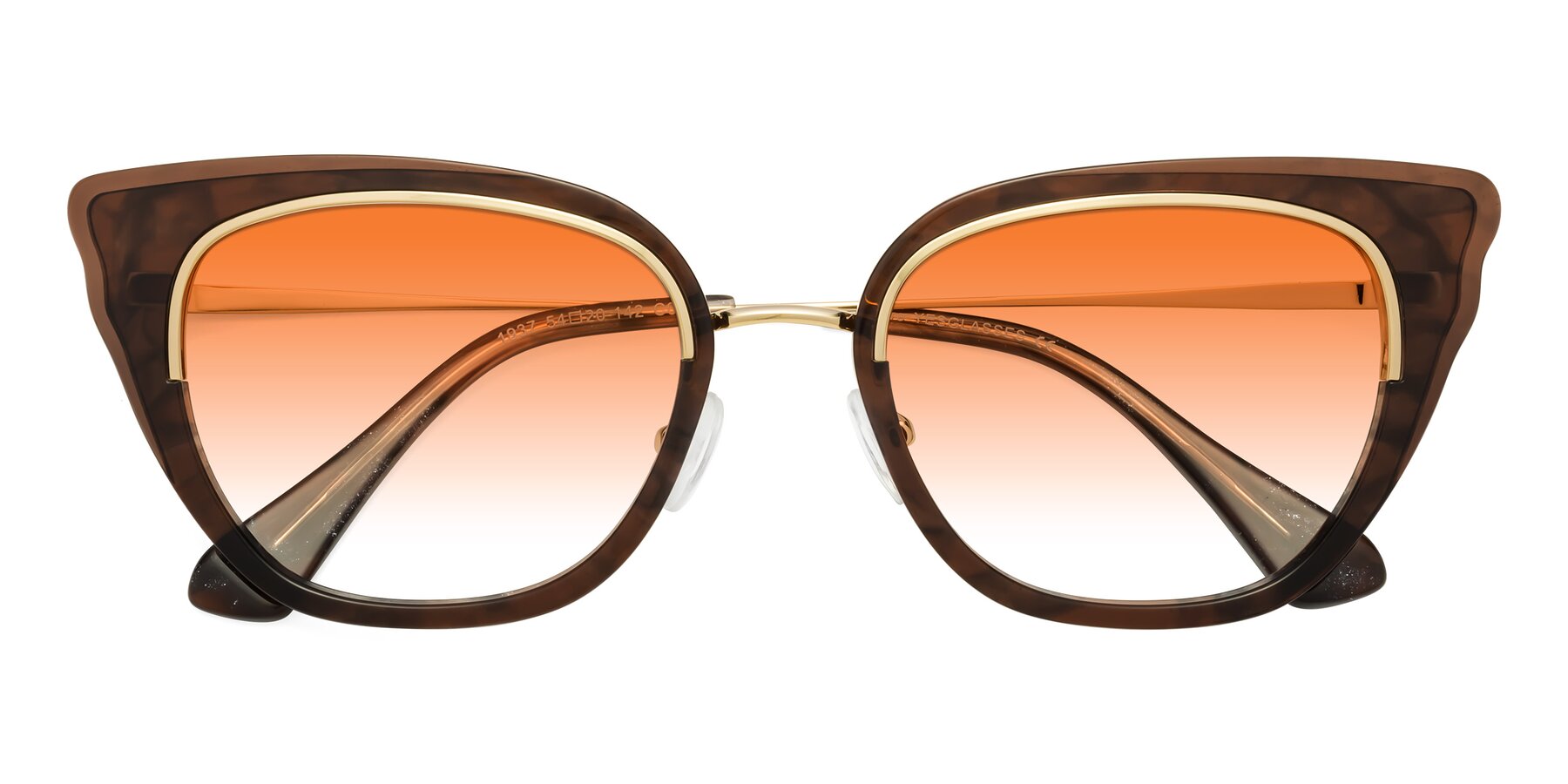 Folded Front of Spire in Coffee-Gold with Orange Gradient Lenses