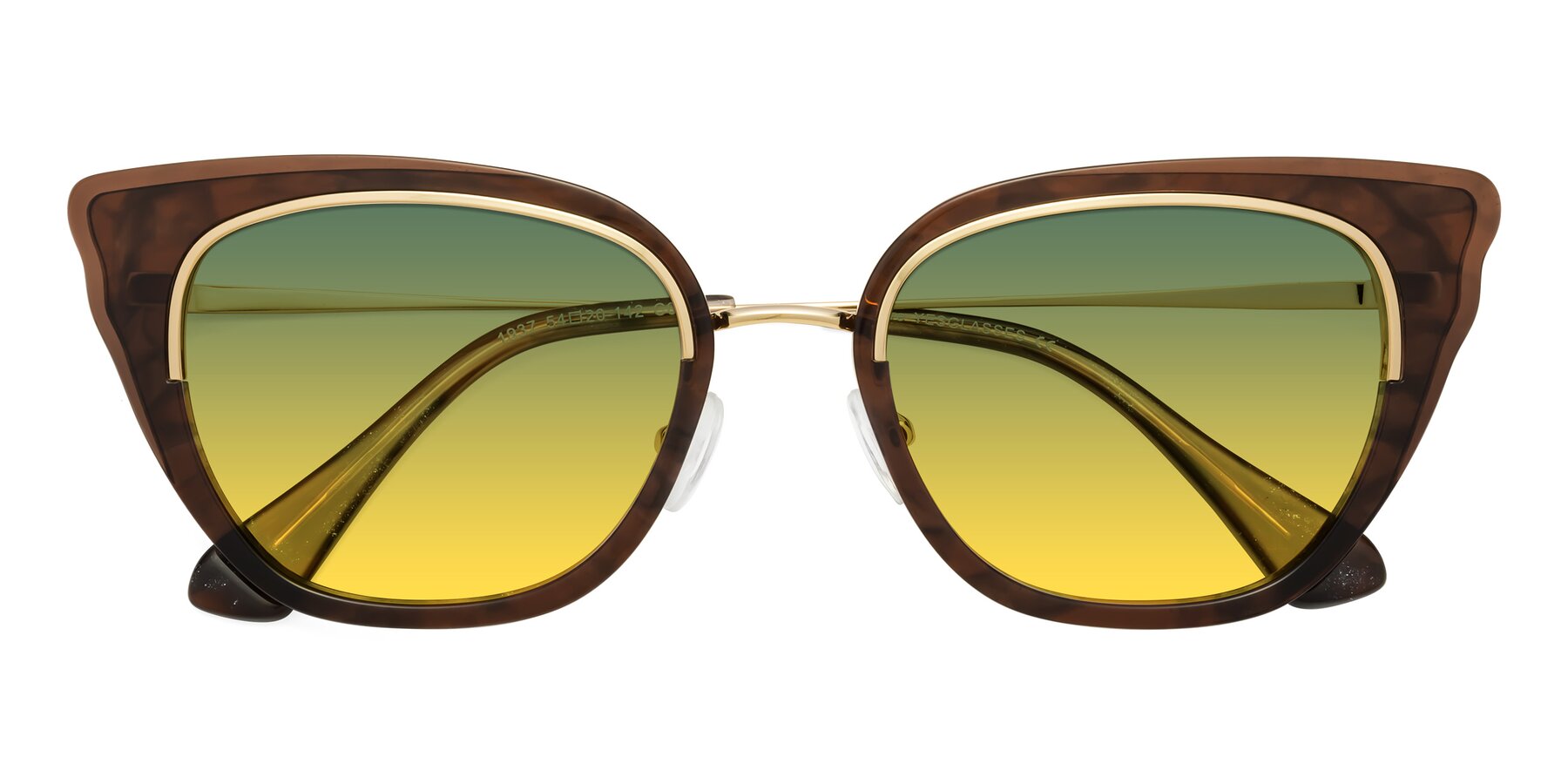 Folded Front of Spire in Coffee-Gold with Green / Yellow Gradient Lenses