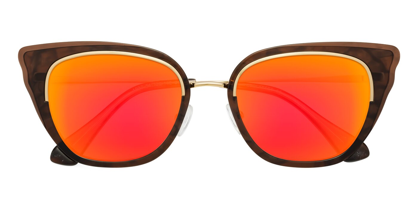 Spire - Coffee/Gold Flash Mirrored Sunglasses