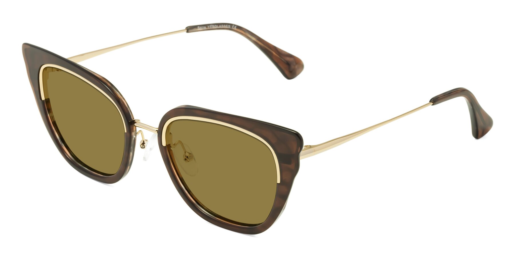 Angle of Spire in Coffee-Gold with Brown Polarized Lenses