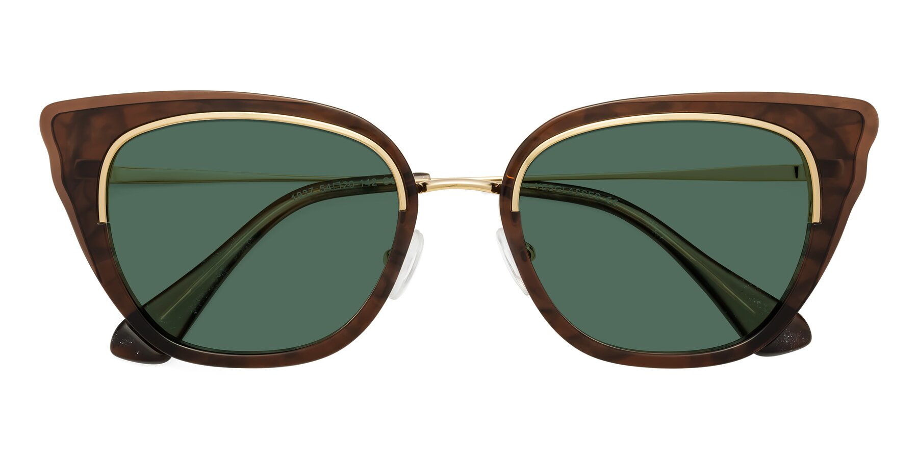 Folded Front of Spire in Coffee-Gold with Green Polarized Lenses