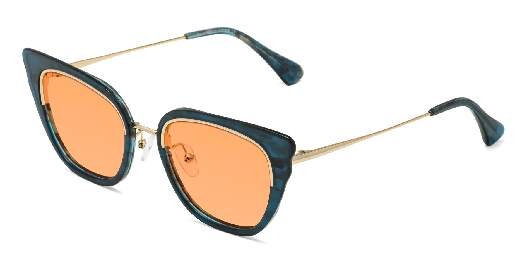 Angle of Spire in Teal-Gold with Medium Orange Tinted Lenses