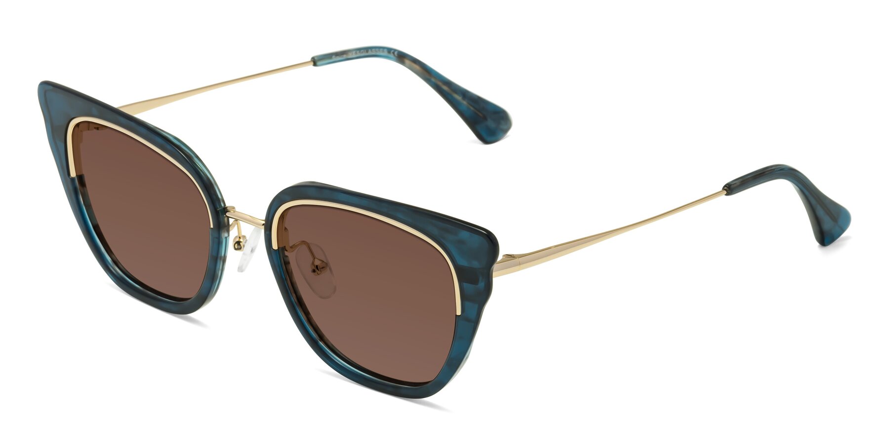 Angle of Spire in Teal-Gold with Brown Tinted Lenses