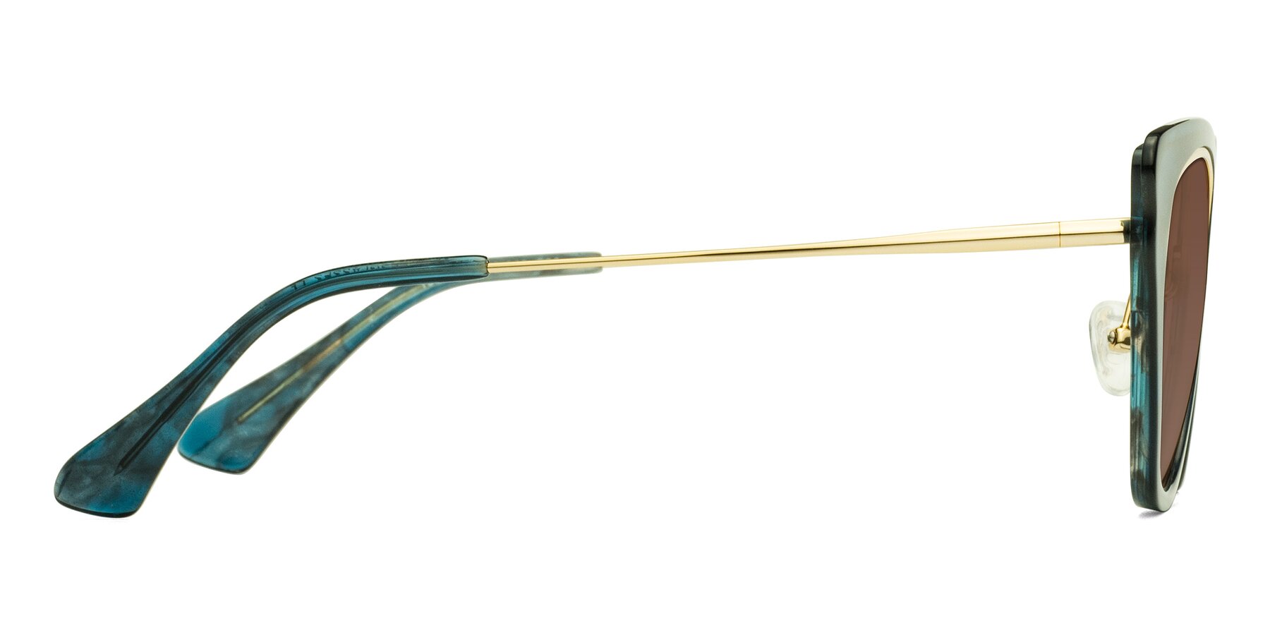 Side of Spire in Teal-Gold with Brown Tinted Lenses