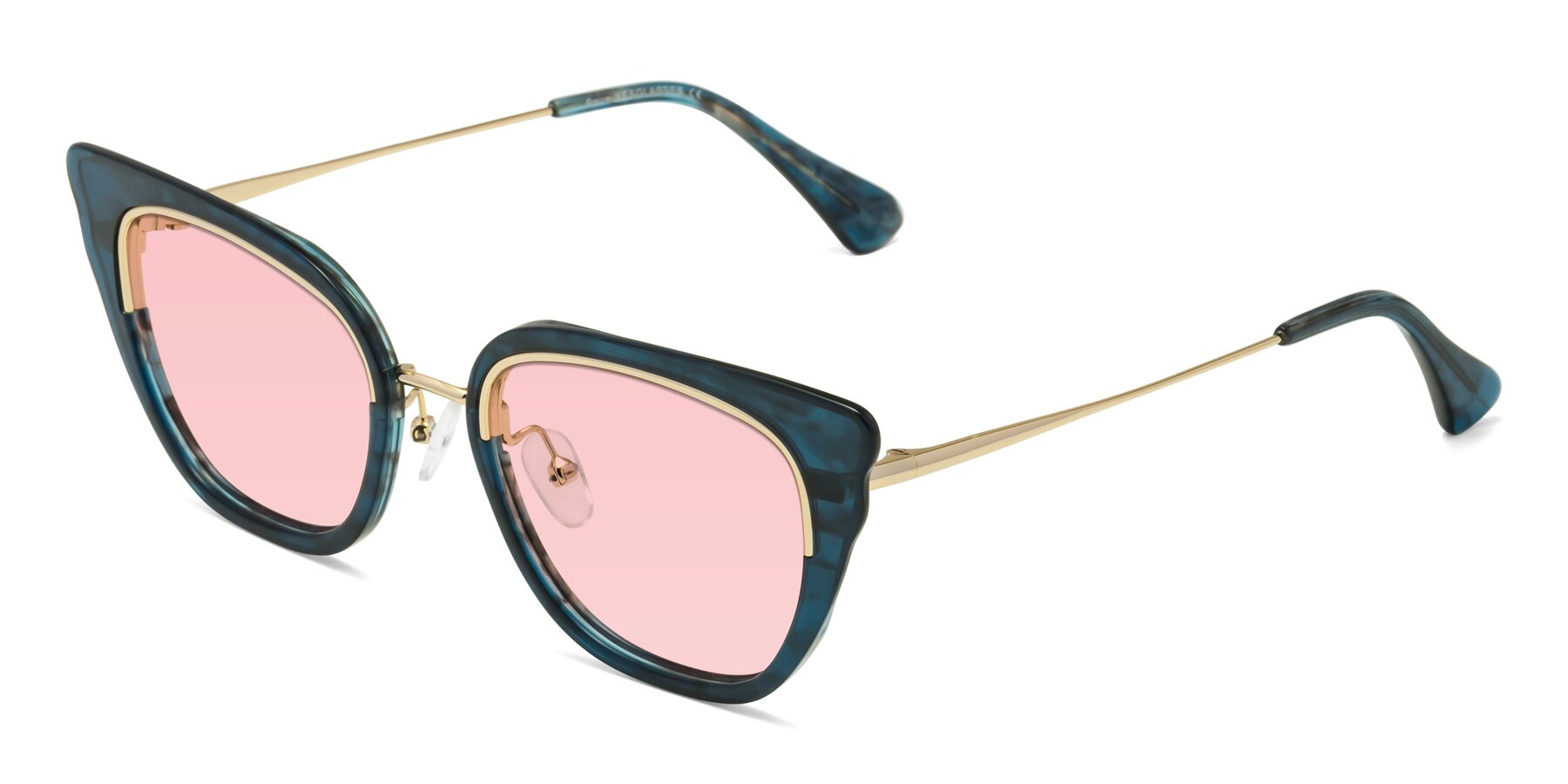 Angle of Spire in Teal-Gold with Light Garnet Tinted Lenses