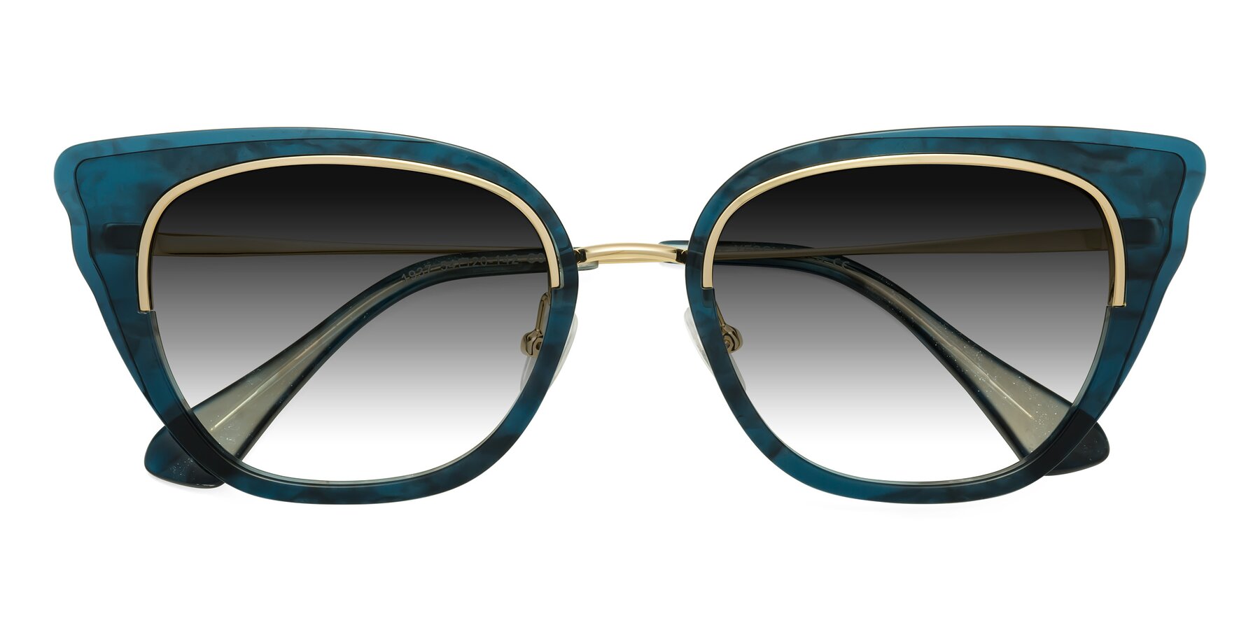 Folded Front of Spire in Teal-Gold with Gray Gradient Lenses