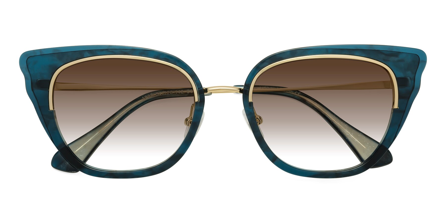 Folded Front of Spire in Teal-Gold with Brown Gradient Lenses