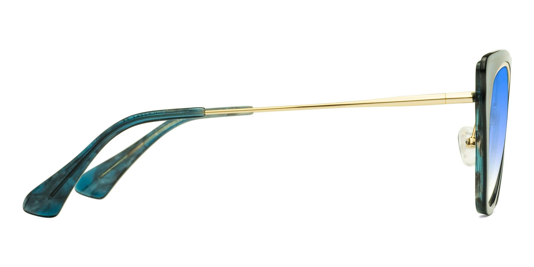 Side of Spire in Teal-Gold with Blue Gradient Lenses