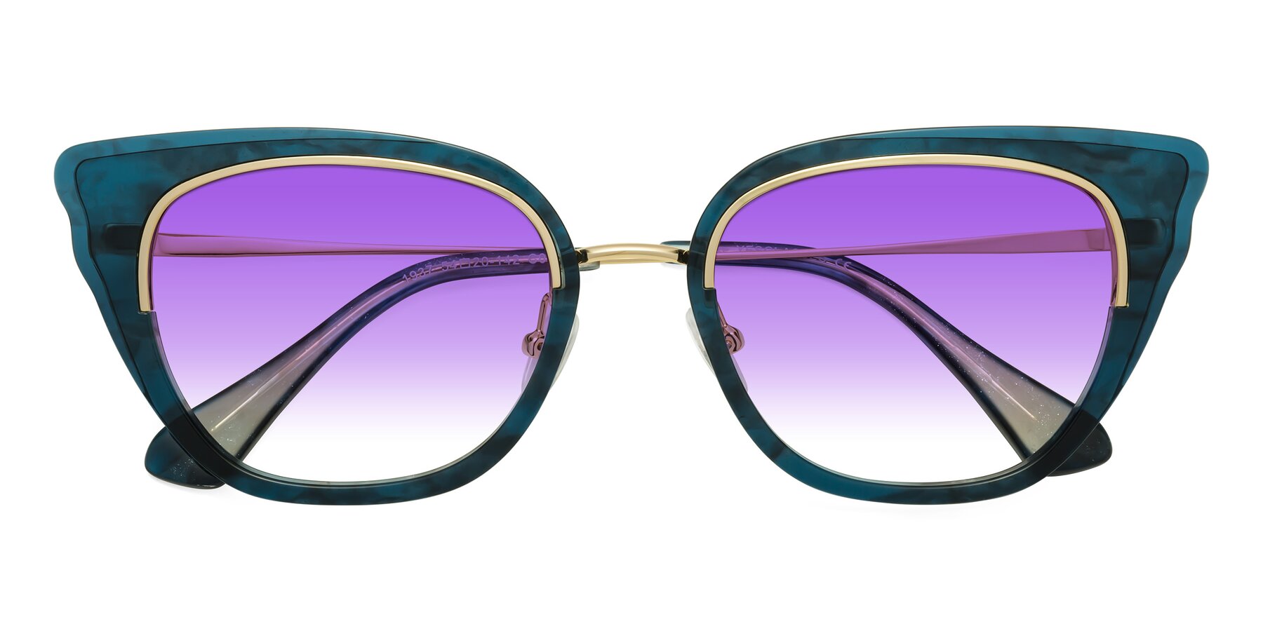 Folded Front of Spire in Teal-Gold with Purple Gradient Lenses