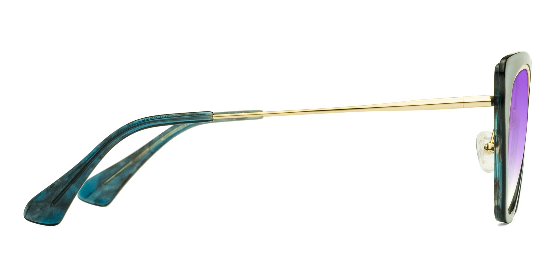 Side of Spire in Teal-Gold with Purple Gradient Lenses