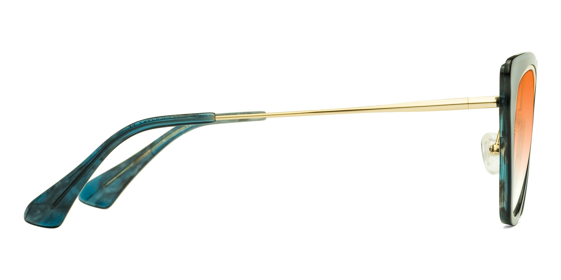 Side of Spire in Teal-Gold with Orange Gradient Lenses