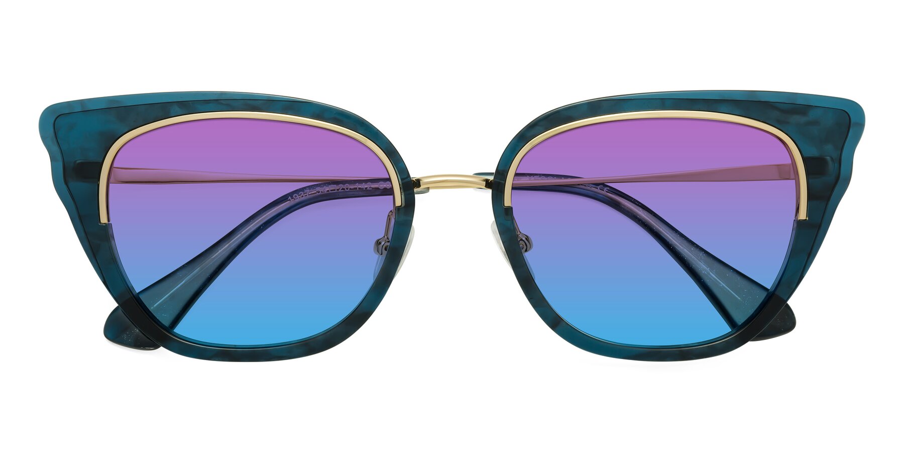 Folded Front of Spire in Teal-Gold with Purple / Blue Gradient Lenses
