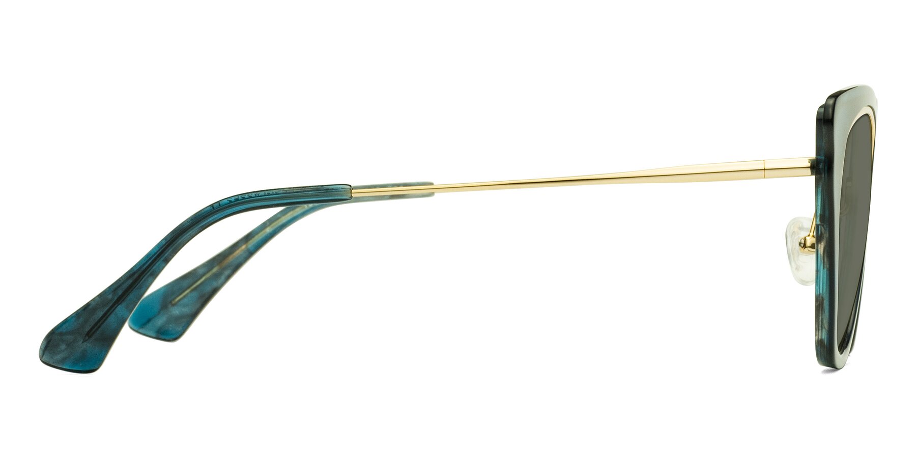 Side of Spire in Teal-Gold with Gray Polarized Lenses