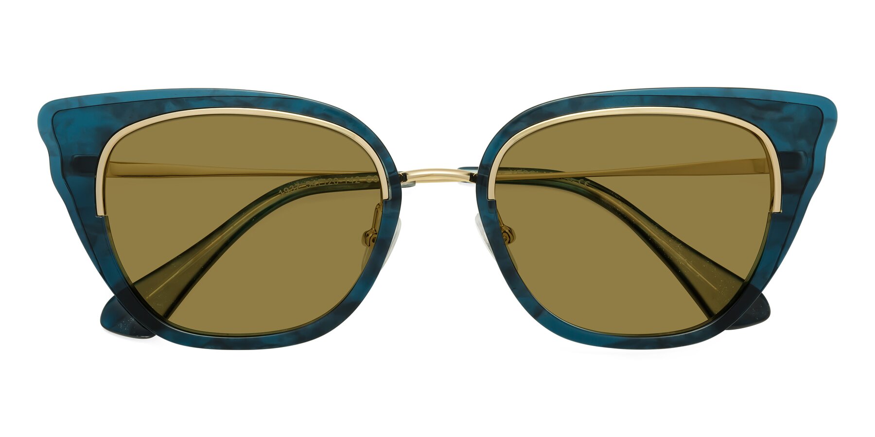 Folded Front of Spire in Teal-Gold with Brown Polarized Lenses
