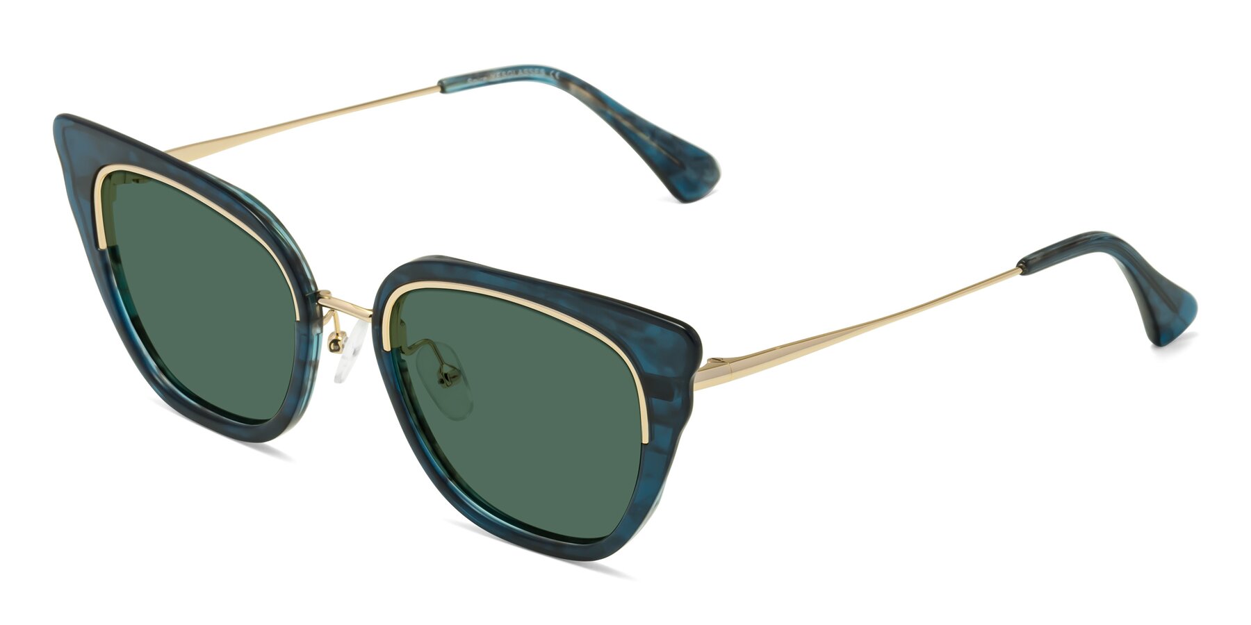 Angle of Spire in Teal-Gold with Green Polarized Lenses
