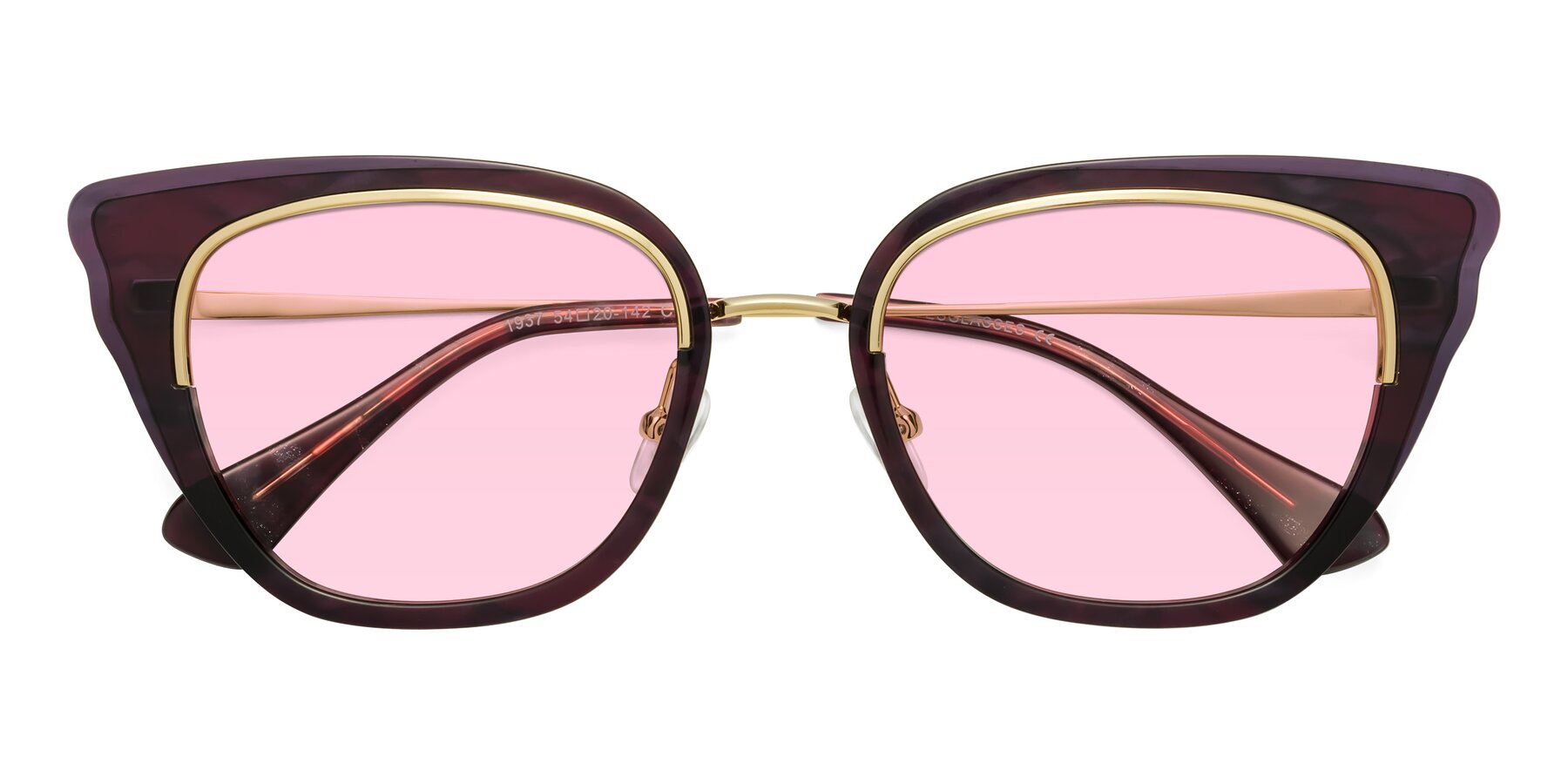 Folded Front of Spire in Dark Voilet-Gold with Light Pink Tinted Lenses