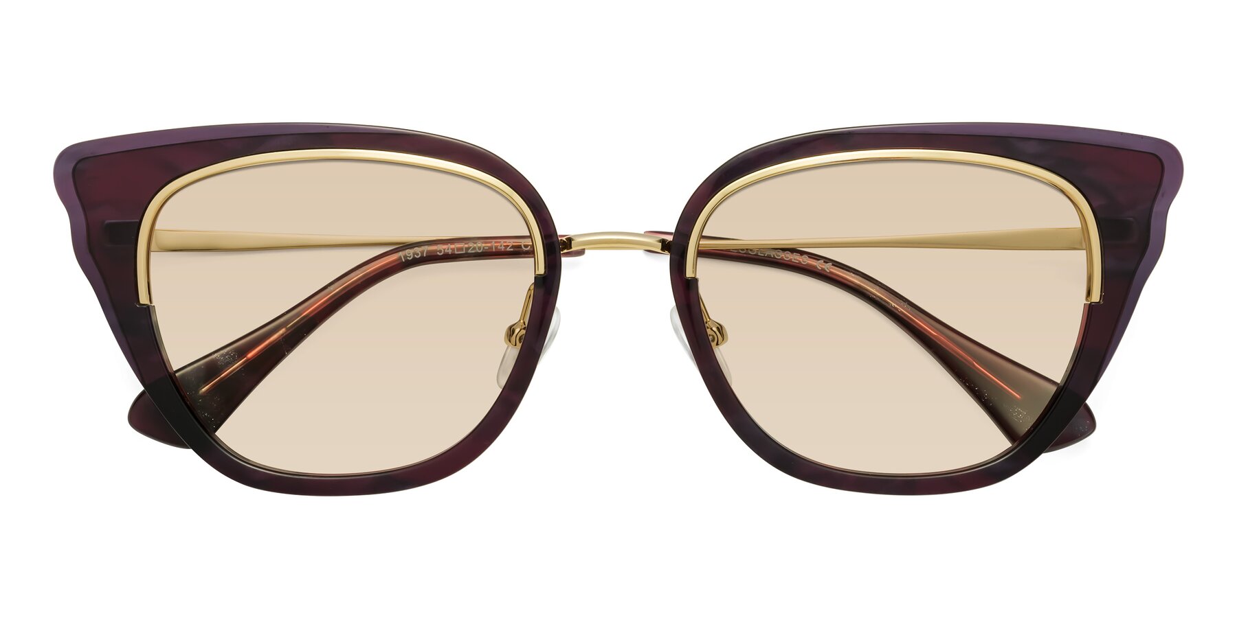 Folded Front of Spire in Dark Voilet-Gold with Light Brown Tinted Lenses