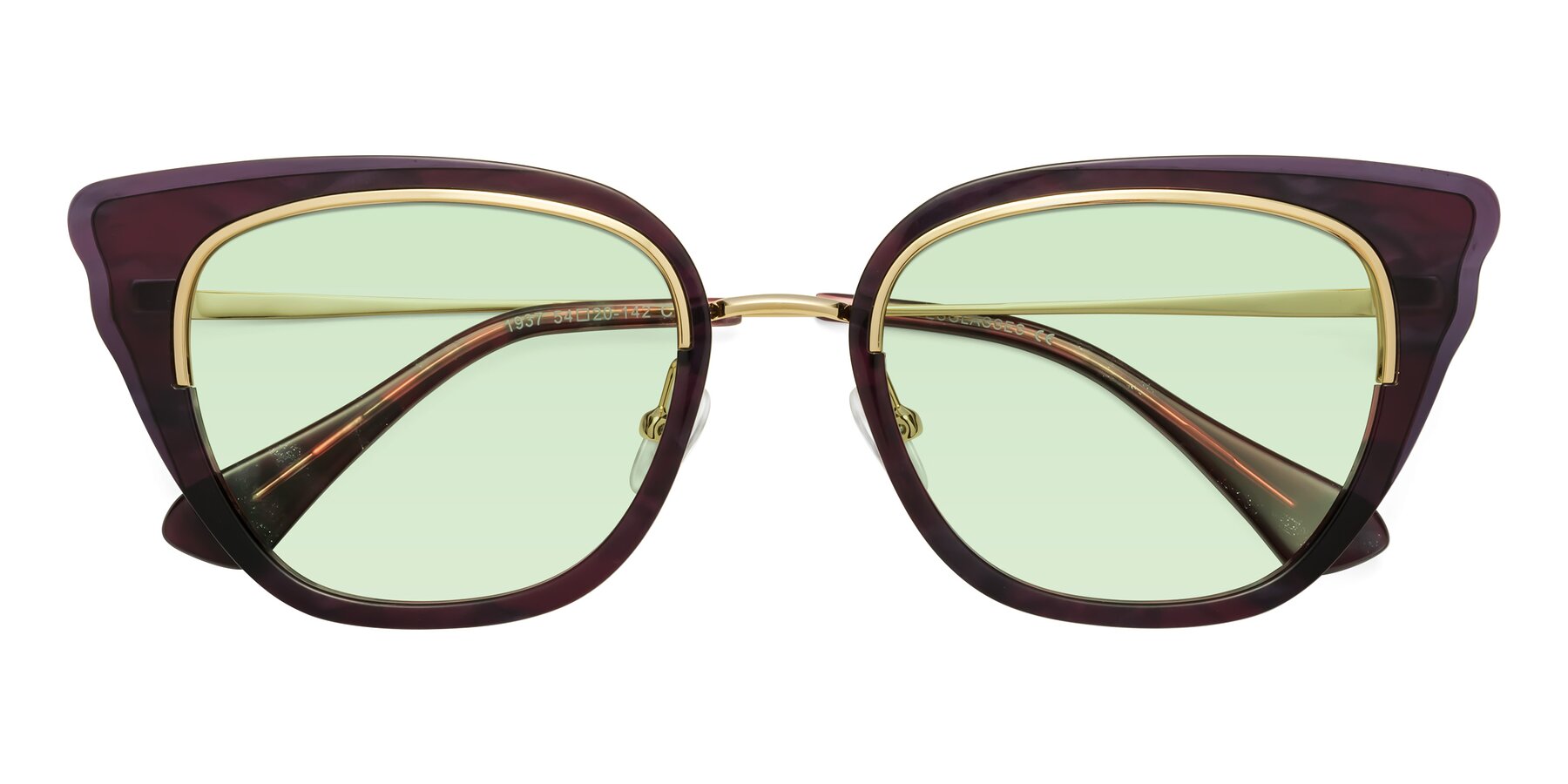 Folded Front of Spire in Dark Voilet-Gold with Light Green Tinted Lenses