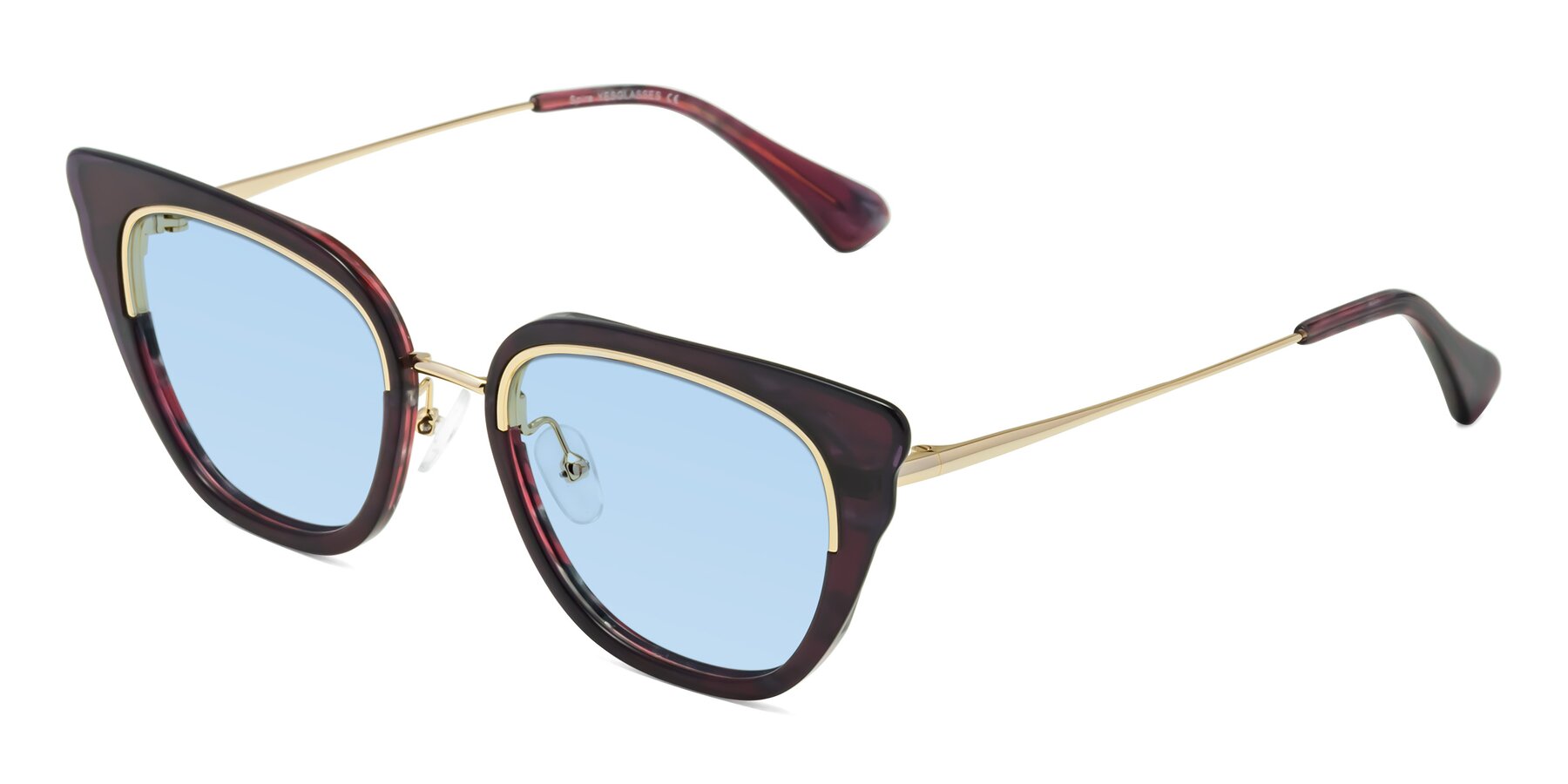 Angle of Spire in Dark Voilet-Gold with Light Blue Tinted Lenses