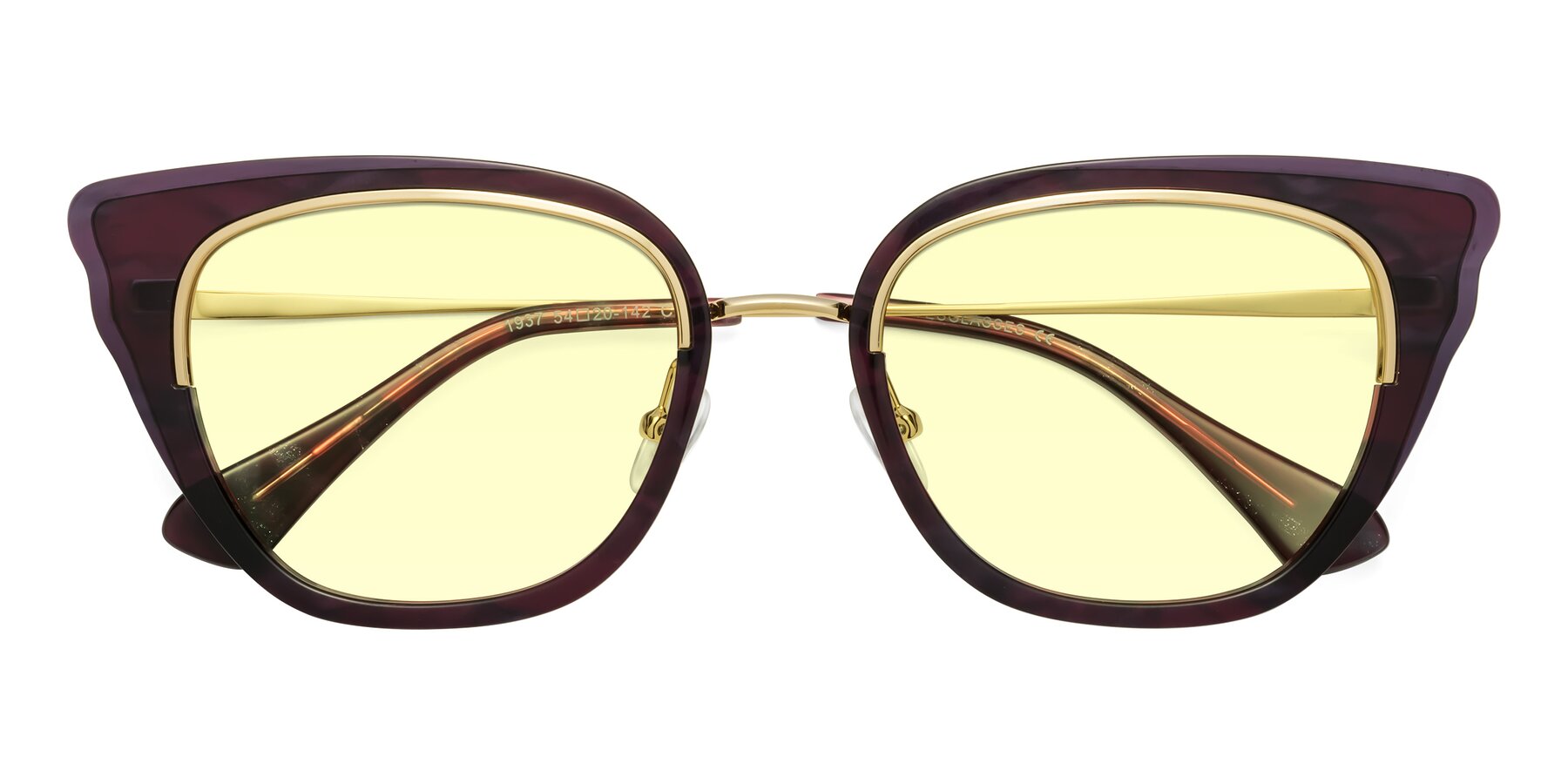 Folded Front of Spire in Dark Voilet-Gold with Light Yellow Tinted Lenses