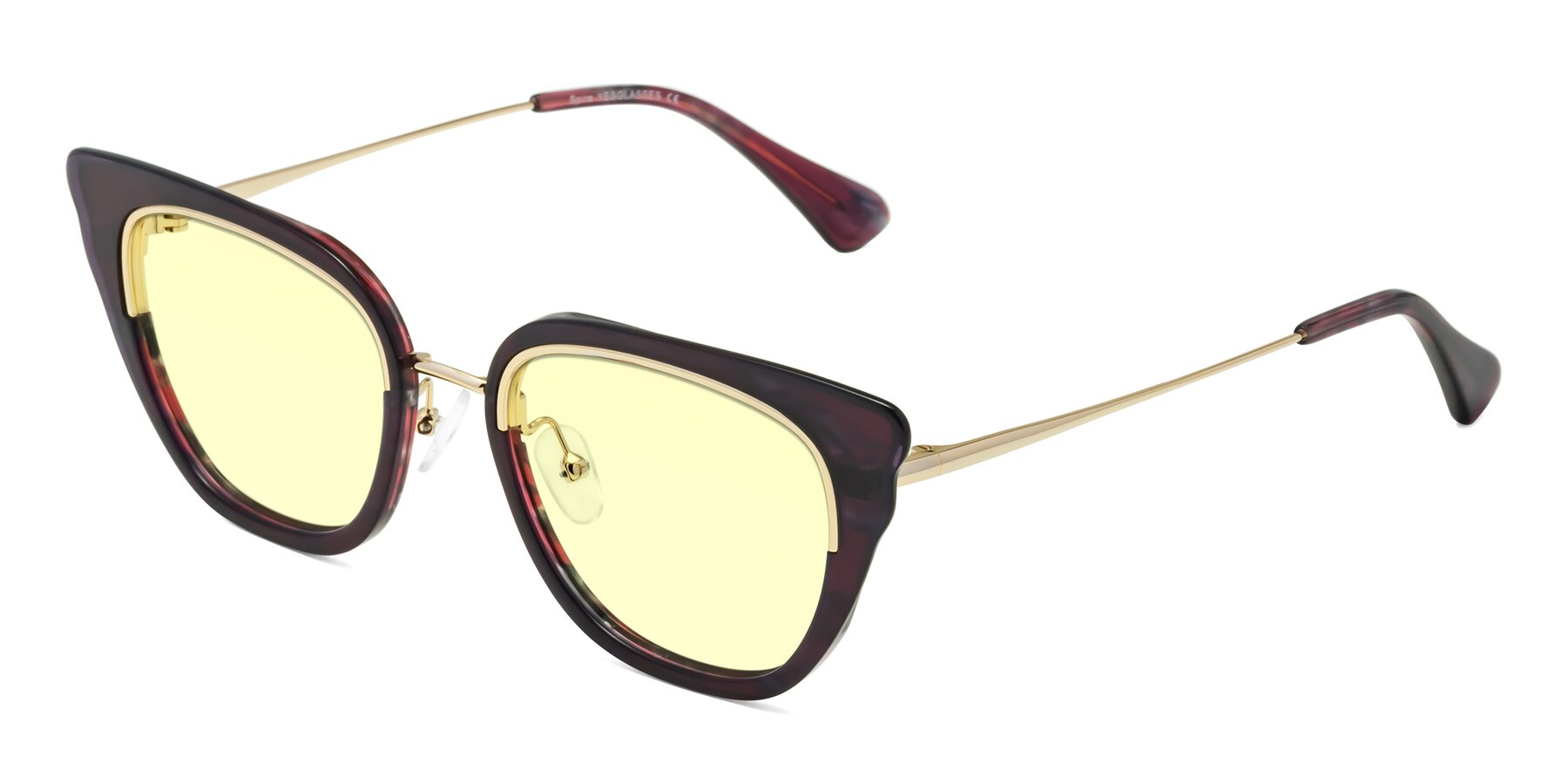 Angle of Spire in Dark Voilet-Gold with Light Yellow Tinted Lenses